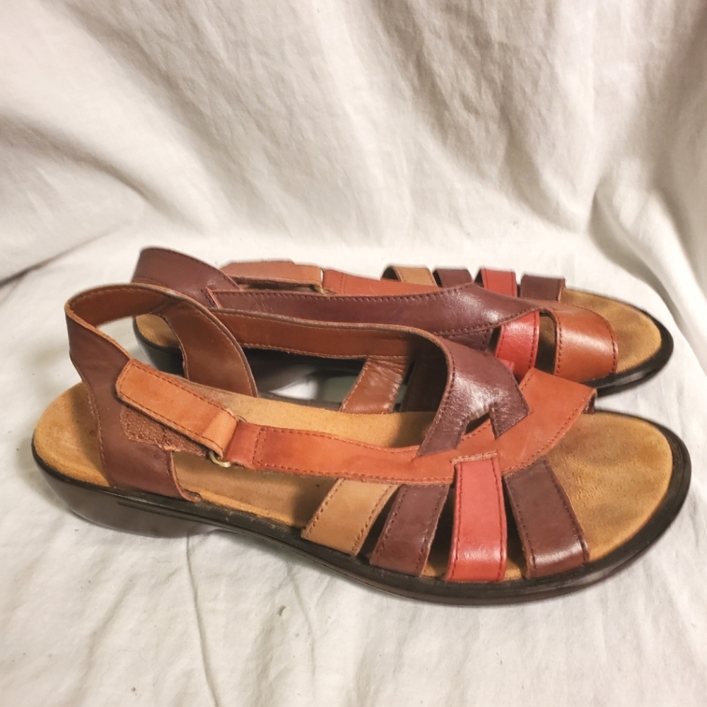 Auditions Woven multi tone leather Sling Back Sandals 8W2